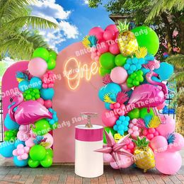 Other Event Party Supplies Fruit Pineapple Flamingo Balloons Garland Kit Pink Lake Blue Balloons Baby Shower Hawaiian Aloha Birthday Wedding Party Deco 231215