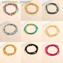 Waist Chain Belts Boho Colourful Beads Waist Chains For Women Plus Size African Non-Stretching Tie-on Belly Chain Summer Bikini Beach Bo JewelryL231216