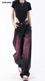 Womens Jeans American Vintage Grunge High Waist Straight Pants Casual Baggy Y2K Wide Leg Streetwear Style Denim Trouser 231215