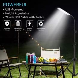 Outdoor Portable LED Solar Lights Camping Lantern Adjsutable Tripod Stand Emergency Light Outdoor Work BBQ USB Powerful Lighting206i