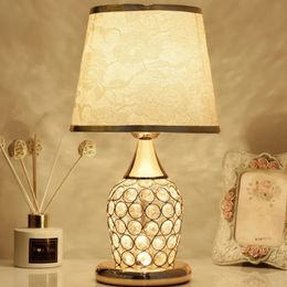 Novelty Items European-Style Crystal Table Lamp Ins Simple Modern Bedroom Warm Romantic Fashion Creative Decorative Bedside Lamp 231216