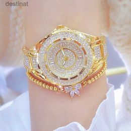 Women's Watches 2023 Crystal Diamond Watches For Women Gold Original Elegant Ladies Watch With Bracelet Set Rose Gold Gift For Girlfriend WifeL231216