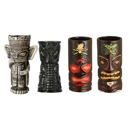 Mugs Ceramic Tiki Mug Creative Porcelain Beer Wine Cup Bar Tool Exotic Cocktail Glasses 231216