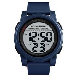 SKMEI 10 Year Battery Digital Watches Man Backlight Dual Time Sport Big Dial Clock Waterproof Silica Gel Men's Watch reloj 152348