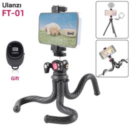 Accessories Ulanzi FT01 Octopus Tripod Stand Flexible for Phone DSLRs with 1/4" Screw Ballhead Cold Shoe Smartphone Clip Selfie Stick Vlog