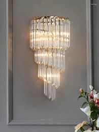 Wall Lamp Crystal Lamps For Living Room Hall Bedroom Loft El Indoor Home Modern Gold Luxury Decor LED Sconce Lighting Fixture