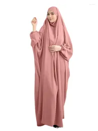Ethnic Clothing Eid Bat Sleeve Hooded Robe Muslim Women Hijab Prayer Garment Dress Abaya Full Face Middle East Dubai Islamic