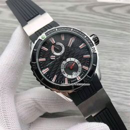 High Quality Watches Maxi Marine Diver 263-10-3R-92 Stainless Steel Autoamtic Mens Watch Black Dial Rubber Strap Gents Sports Wris227F