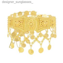 Other Fashion Accessories Luxury Golden Women Bo Jewellery Arab Coin Cross Tassel Bohemian Ethnic Waist Chains Statement Gypsy Charms Belly Chaisn FemaleL231215