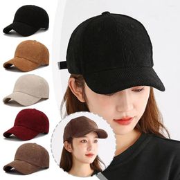 Visors Spring Autumn Corduroy Baseball Cap For Women Men Unisex Vintage Solid Snapback Hat Sport Winter Adjustable Trucke C5T0