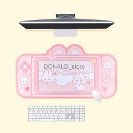 Mouse Pads Wrist Rests Extra Large Kawaii Gaming Mouse Pad Cute Pink Sakura Bunny XXL Desk Mat Water Proof Nonslip Laptop Desk Accessories J231215