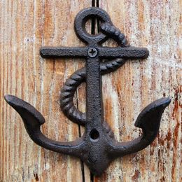 8 Pieces Rustic Cast Iron Anchor Hook Wall Hanger Decor Nautical Towel Coat Holder Nautical Ocean Beach Cottage Door Vintage Brown233o