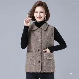 Women's Vests L-5XL Womens Casual Coats Winter Female Waistcoats Single Breasted Middle Age Loose Keep Warm Ladies Outerwear Hw30