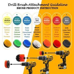 4pcs set Power Scrubber Drill Brush Kit Electric Cleaning Brush With Extension For Car grout Tiles bathroom K bbyJmM3115
