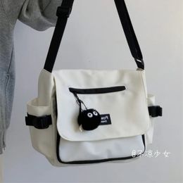 Japanese Harajuku Crossbody Bag 2023 Preppy Style Patchwork Color Shoulder Collage Student Messenger Handbags 240110