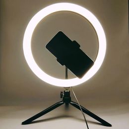 Material 6 10 Inch Led Ring Light Lamp with Table Tripod for Phone Live Stream Makeup Youtube Video Photography Studio Desk Phone Holder