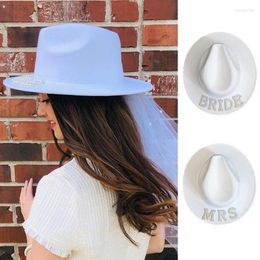 Berets White Elegant Cowgirl Hat Bride Wedding Po Costume Props Summer Outdoor Women Girl Western Style Cowboy Caps DXAABerets Dav255e