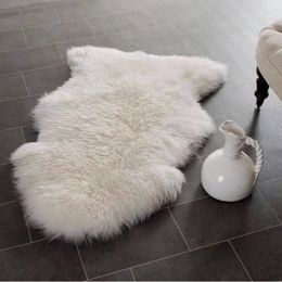 Carpet Soft Faux Fur Sheepskin Rug Fluffy Chair Cover Long Hair Children's Bedroom Mat Plush Wool Hairy Carpet Pad Seat Area Furry Rugs 231216