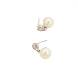 Stud Earrings S925 Silver Needle Super Immortal Feminine Flower Pearl Premium VNN5