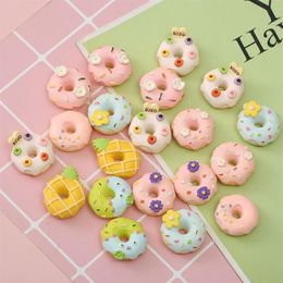 30pcs lot 20mm Lovely Donuts Flat Back Cabochon Scrapbooking Hair Bow Centre Embellishments DIY Accessories202Z