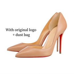 Women Shoes Pumps Red Shiny Bottom Pointed Toe Black High Heels Thin Heel 8cm 10cm 12cm Sexy Wedding Big Size 35-44 99