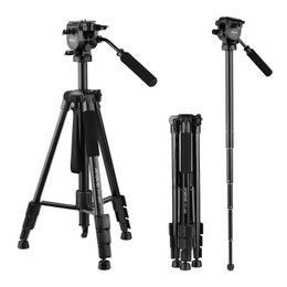 Accessories Aluminum Alloy mini Camera Tripod for phone Stand with Tripod bag Fluid Hydraulic Ball Head Max. Height 65 Inches Max. Load 11lb