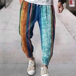 Pants Big Chinos Pants Men Slim Fit Memory Mens Pants Casual Versatile All Print Loose Pants Fashion Beach Pocket Trousers