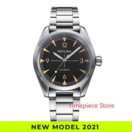 Wristwatches 10ATM WR NH35 Men's Automatic Watch Black Dial Sport Mechanical Wristwatch Rail Master Homage Green Luminous PHY252b