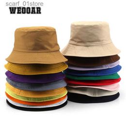 Wide Brim Hats Bucket Hats WEOOAR Double-sided Solid Men's Panama Hat Summer Fisherman Bucket Hats for Women Cs Bob Outdoor Fishing Sun Protection GorrosL231216