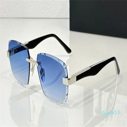 Fashion designer mens sunglasses classic vintage metal rimless square shape glasses summer trendy versatile style