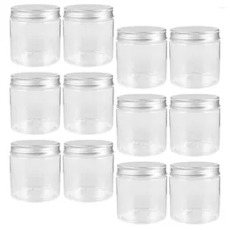 Storage Bottles 12 Pcs Aluminum Lid Mason Jars Food Container Household Glass Cover Holder Pet Plastic With Lids