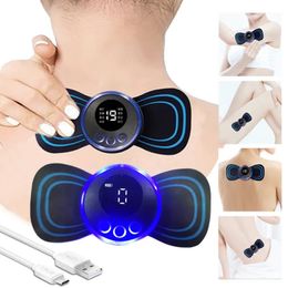 Massaging Neck Pillowws Rechargeable Massager Electric Massage EMS Cervical Vertebra Patch for Muscle Pain Relief Support Drop 231215