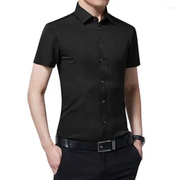 Men's Dress Shirts for Men Fashion Summer Clothing Short-sleeved Slim Fit Non-iron Thin Casual Mens Tops Plus Size 5xl