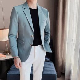 Men's Suits Single Breasted Suit Jacket For Business No Iron Slim Fit Casual Solid Color