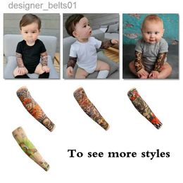 Sleevelet Arm Sleeves 2 pcs Children Tattoo Sleeves Arm Cover Cartoon Print UV Sleeve Arms Sunscreen Breathable Ice Silk Summer Tatoo Sleeve for KidsL231216