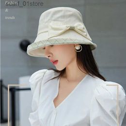 Wide Brim Hats Bucket Hats 2022 High Quality Cotton and Linen Fisherman Hat Ladies Breathable Sun C Women Summer Beach Fashion Bucket HatsL231216