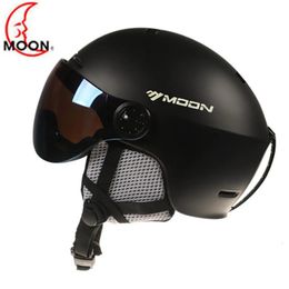 Ski Helmets MOON Skiing Helmet with Goggles IntegrallyMolded PCEPS HighQuality Outdoor Sports Snowboard Skateboard 231215