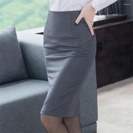 Skirts XS-4XL Spring Autumn Elegant Women's Pencil Skirt Fashion Korean OL Style High Waist Knee Length Work Office Bodycon