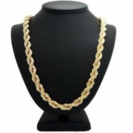 Hip Hop Rope Chain Necklace 14k Gold Plated 10mm 24 inch3168