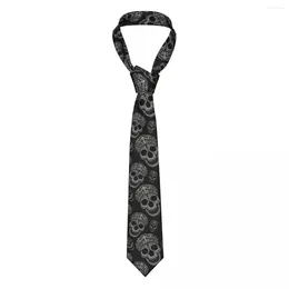 Bow Ties Ornamental Pattern Skull Seamless Texture Tie Daily Wear Cravat Wedding Necktie 8cm Wide