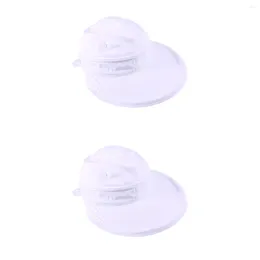 Berets 2 PCS Women Caps Hats Sun UV Protection Sunhat Packable Visor White Foldable Miss