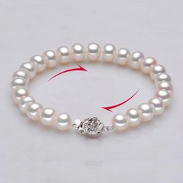 Bangle Sinya Natural Freshwater Pearl 910mm Strand Bracelets for Women Monther hot Sale Fine Jewellery