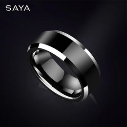Wedding Rings Men Black Tungsten for Thumb Couple Rings High Polished Comfort Fit Wedding Band Gift Party Customized 231215