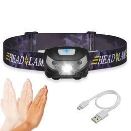 6000Lm Powerful Headlamp Rechargeable LED Headlight Body Motion Sensor Head Flashlight Camping Torch Light Lamp With USB299R