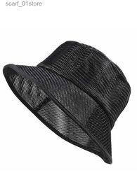 Wide Brim Hats Bucket Hats Full Mesh Oversize Panama Hat C Big Head Man Outdoor Fishing Sun Hat La Beach Plus Size Bucket Hat 58cm 60cm 62cmL231216