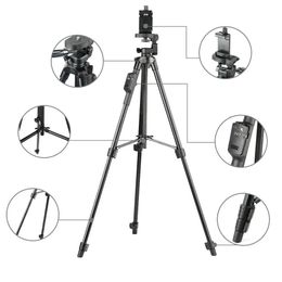 Accessories YUNTENG 5208 Aluminum Tripod with 3Way Head Bluetooth Remote + Clip for Camera Phone