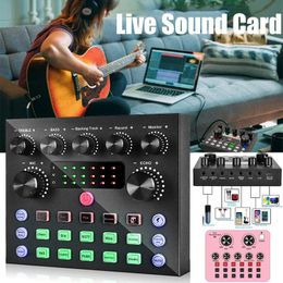 Mixer V8s Live Sound Card for Audio Mixer Streaming,bluetooth Sound Effects Mixer Board Music Recording Youtube Broadcast