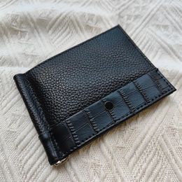 New Men Fashion Wallet Card Holder High Quality Leather European Trend Black Red Bag Short Portfolio Driver's Licence Case Cr320r
