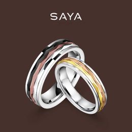 Wedding Rings Rotatable Rings For Men and Women Couple Fashion Faceted Charm Tungsten Jewellery Gift Classic Wedding Customised 231215