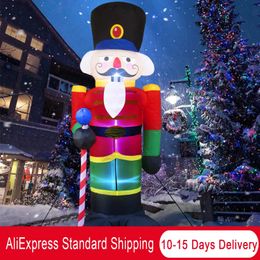 Christmas Decorations 8 Foot Christmas Inflatable Nutcracker Soldier Outdoor Decorations Light Up Inflatable Santa Claus Soldier Decorations 231215